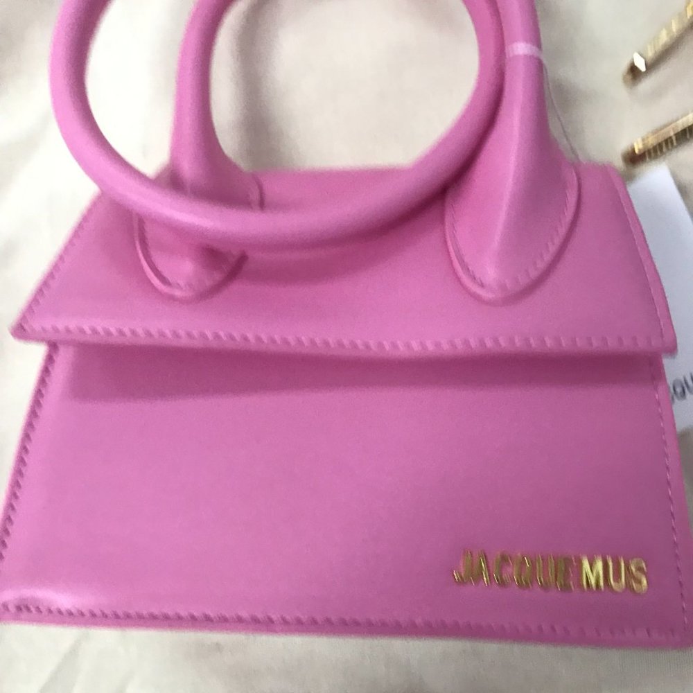 JACQUEMUS PINK Coiled  pink leather handbag - Picture 3 of 9